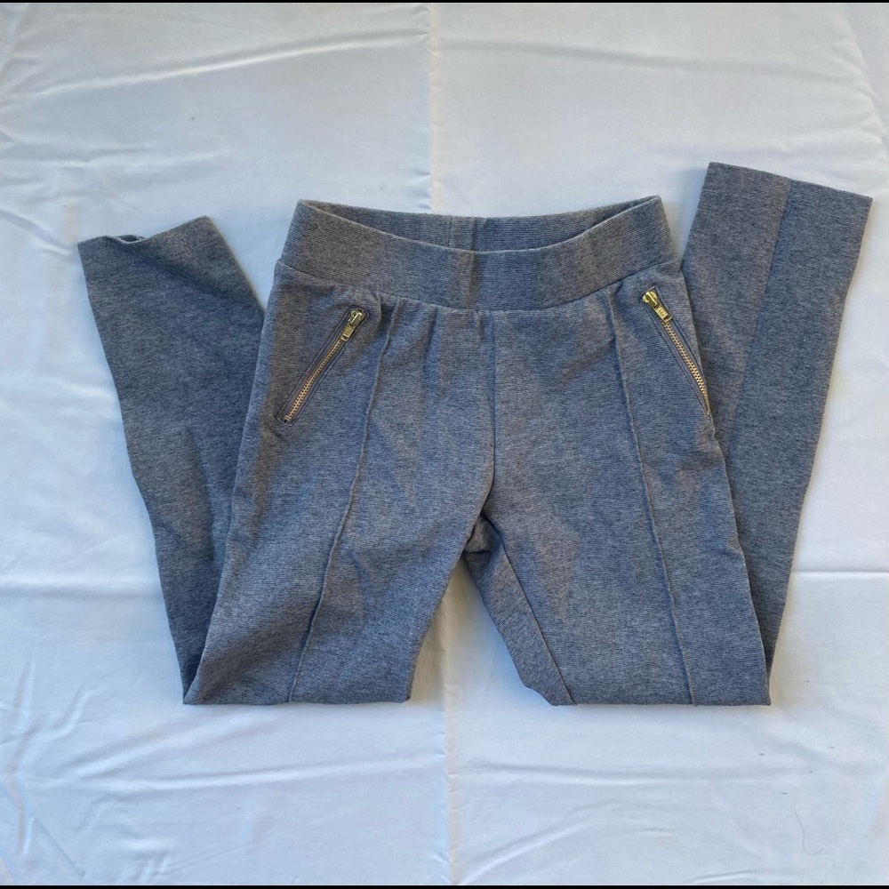 Cat & Jack Girls Classy Gray Leggings with Gold Zippers.
